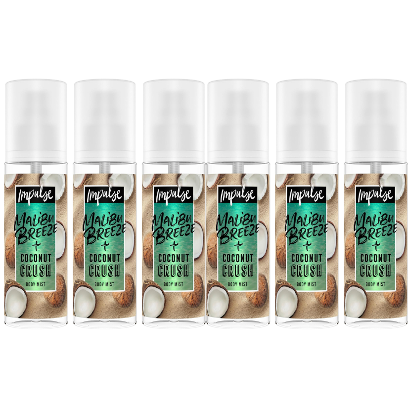  Impulse Mist-ic Malibu Breeze Body Mist 6 x 150ml